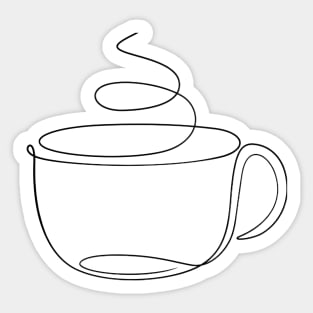 Coffee Cup Line Drawing Sticker